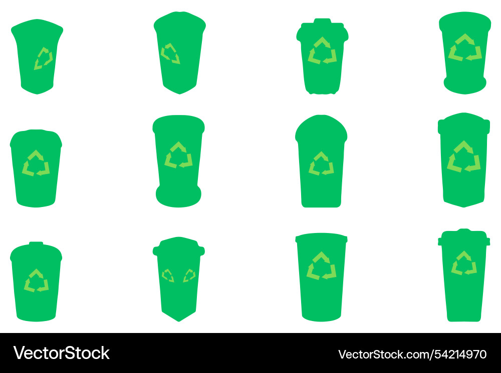 Simple trash can design set Vector Image