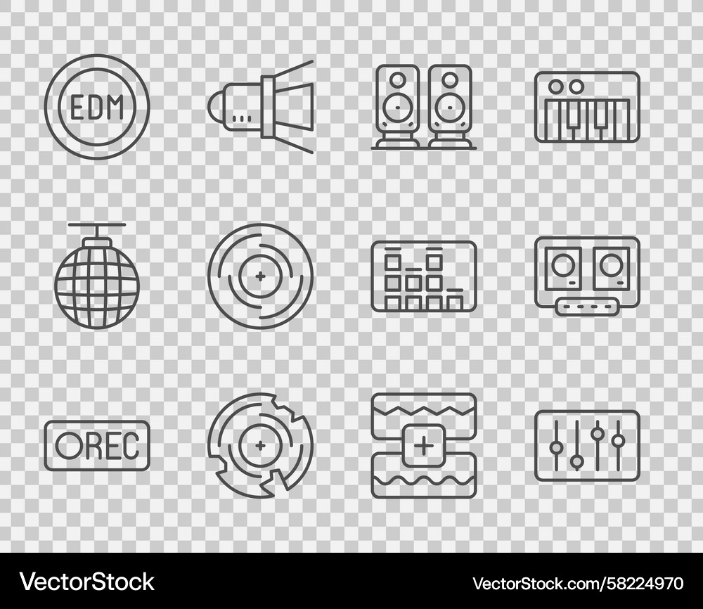 Sound Mixer & DJ Controls Vector Image