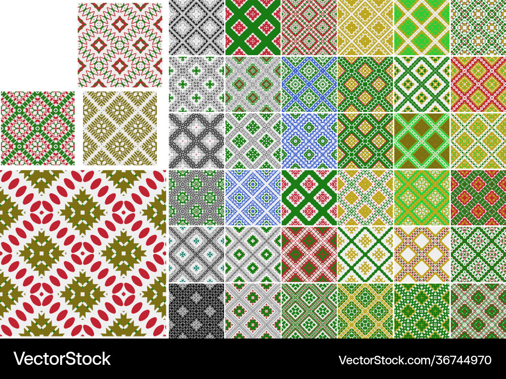 Universal different geometric seamless patterns Vector Image