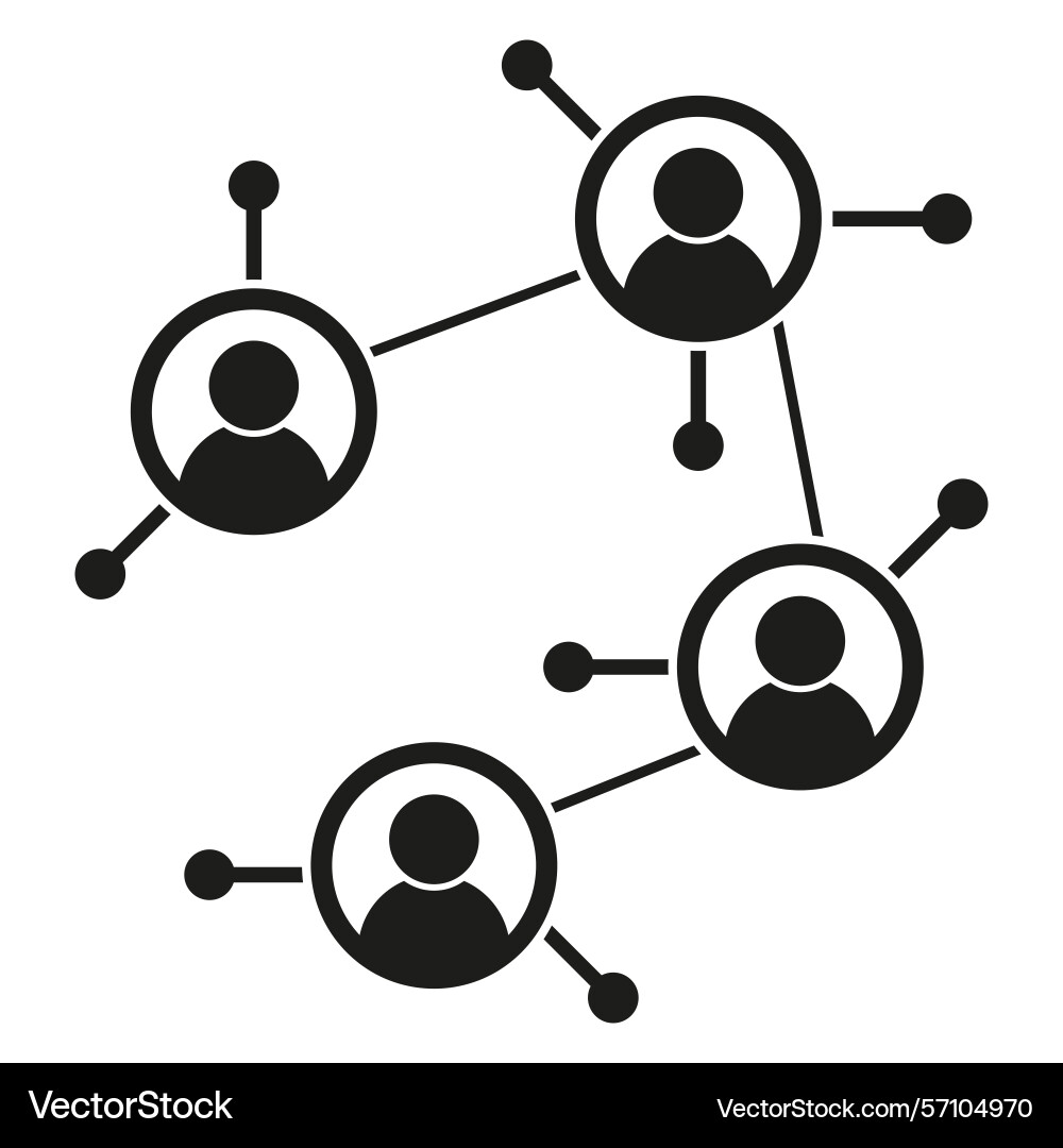 User network icon connected profile shapes link Vector Image