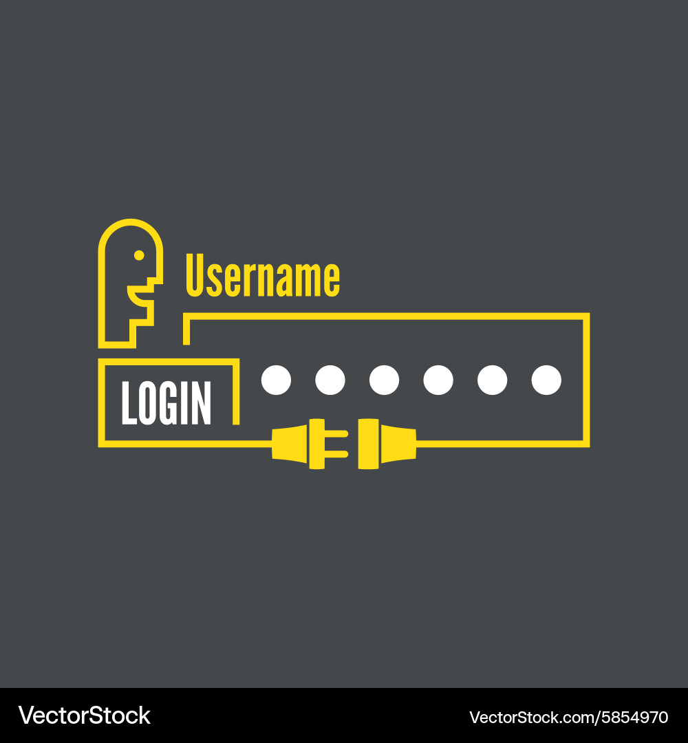 Web form to access the site vector image