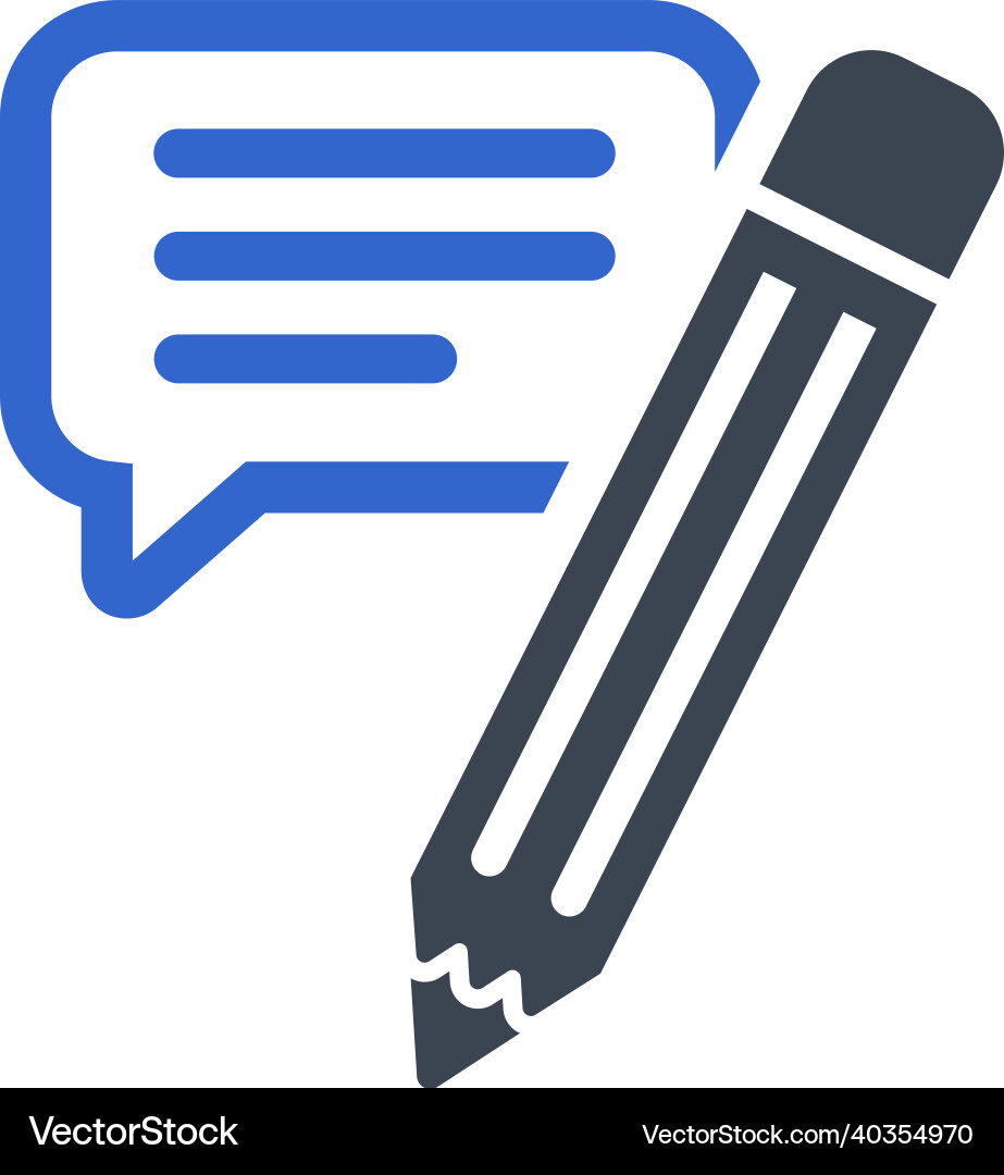 Write a comment icon vector image