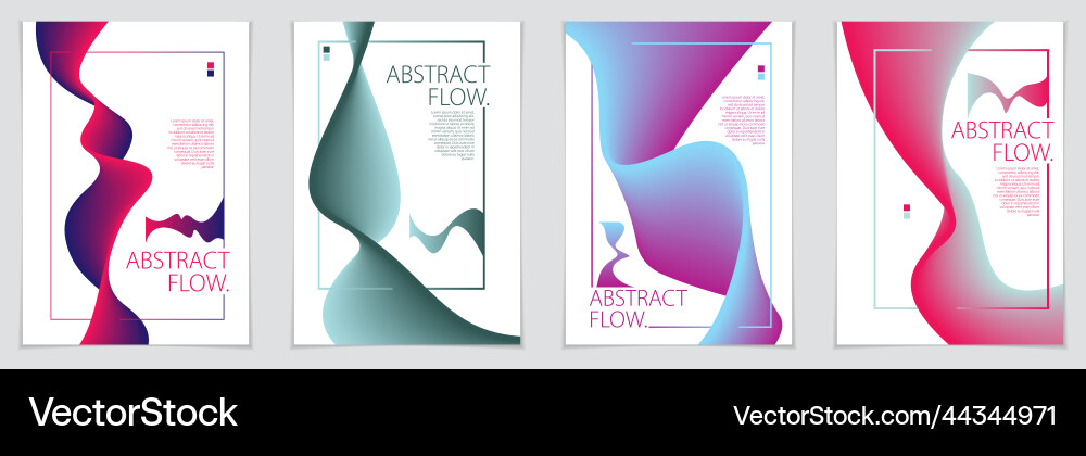 Abstract flow fluid shape backgrounds set a4 Vector Image