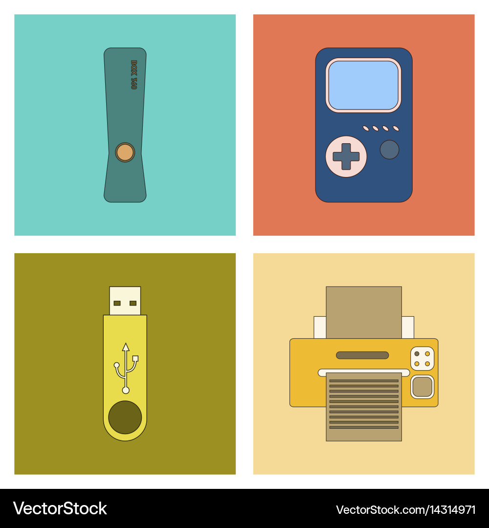 Assembly flat icon game console flash drive Vector Image