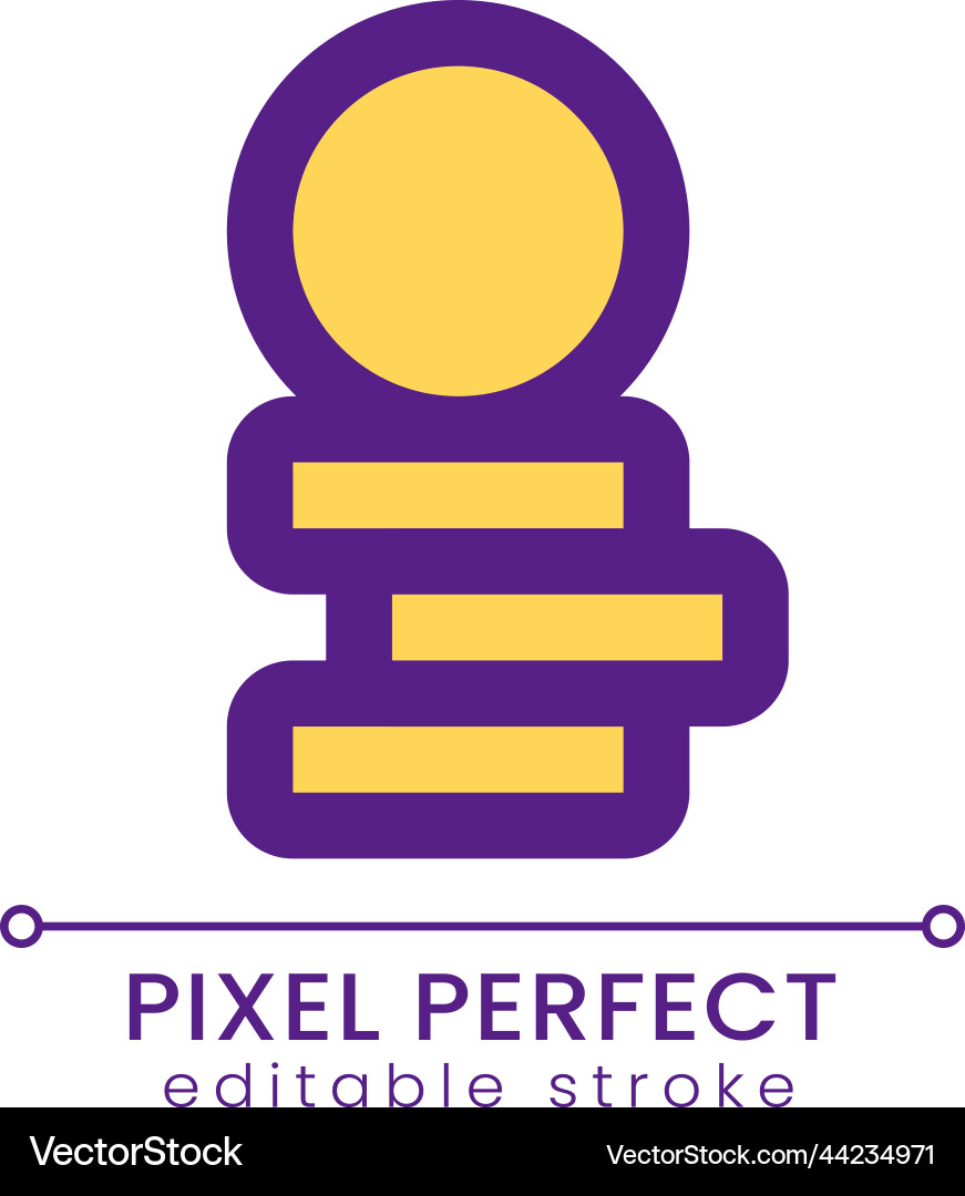 Coins stack pixel perfect rgb color ui icon Coins stack pixel perfect rgb color ui icon vector image