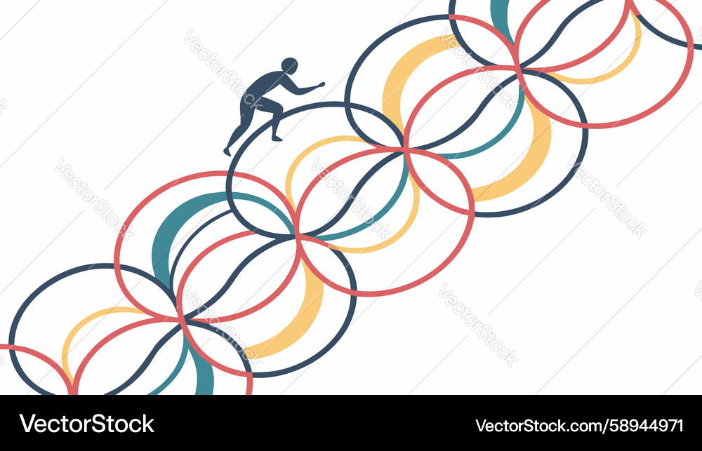 Dynamic intertwined geometric circular patterns Vector Image
