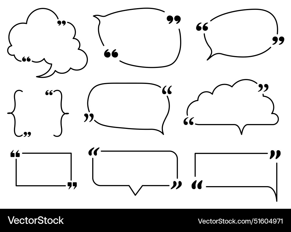 Elegant speech bubble collection with quotation Elegant speech bubble collection with quotation vector image