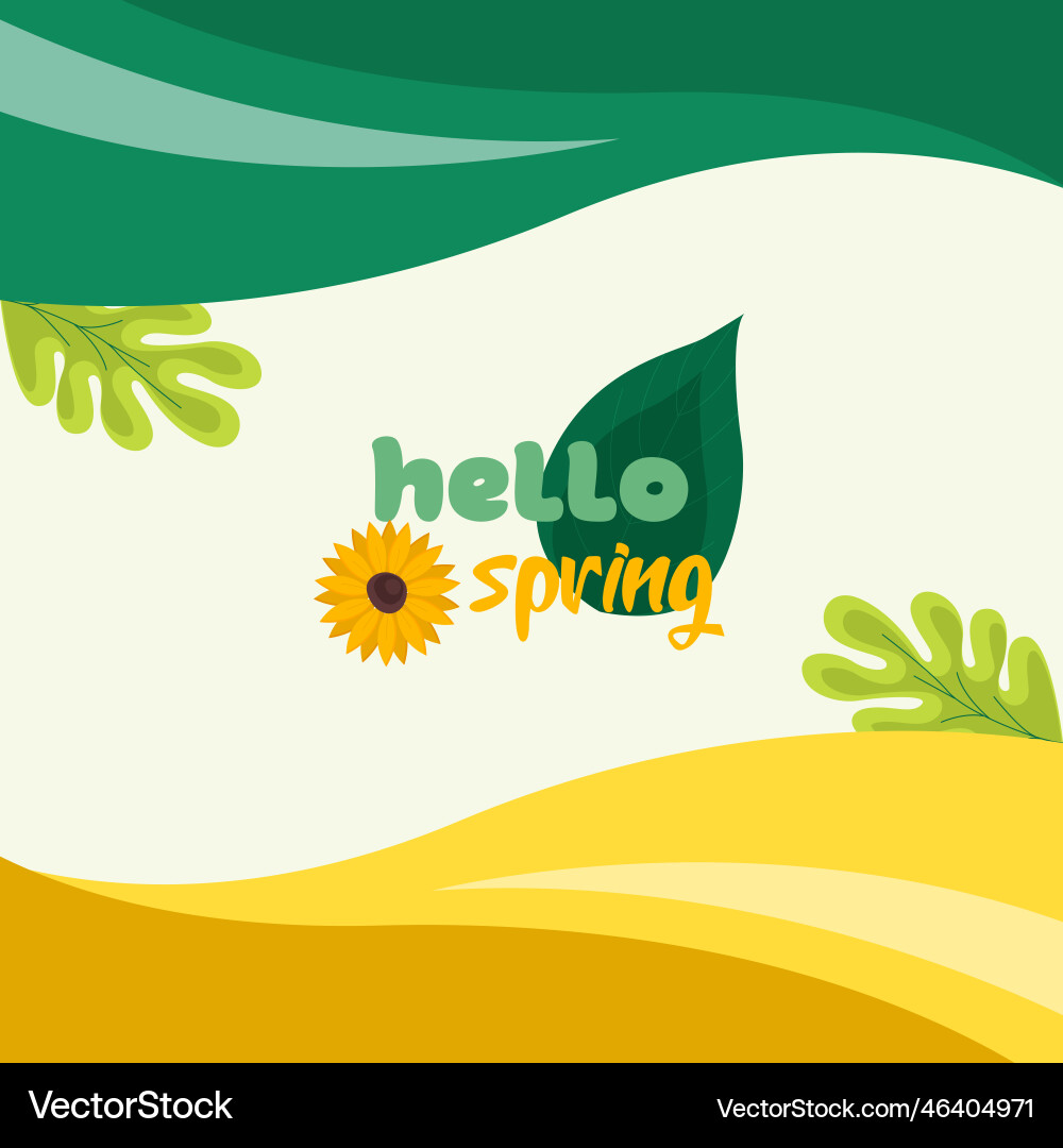 Flat design hello spring background Flat design hello spring background Vector Image