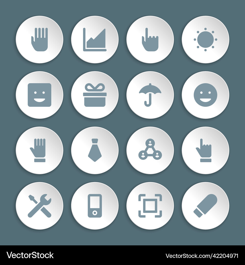 Flat icons set paper and shadow effect Flat icons set paper and shadow effect vector image