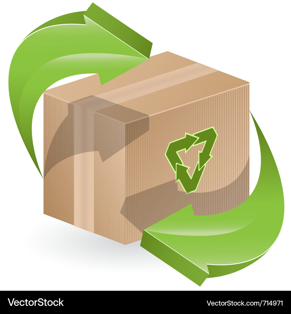 Grüne Pfeile auf Box Vektorbild
