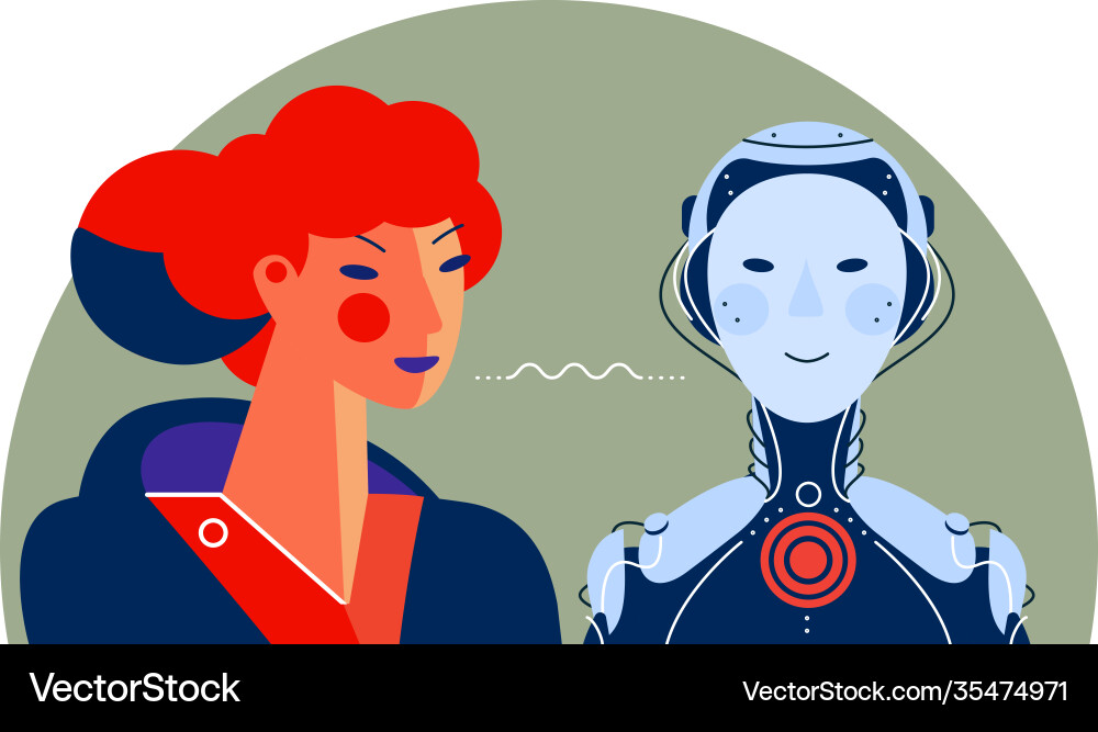 Human vs artificial intelligence concept trendy Vector Image