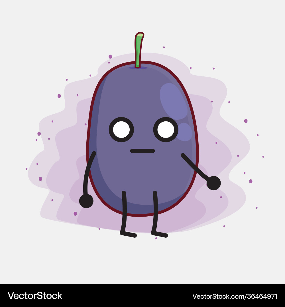 Java plum fruit cute character with simple face vector image