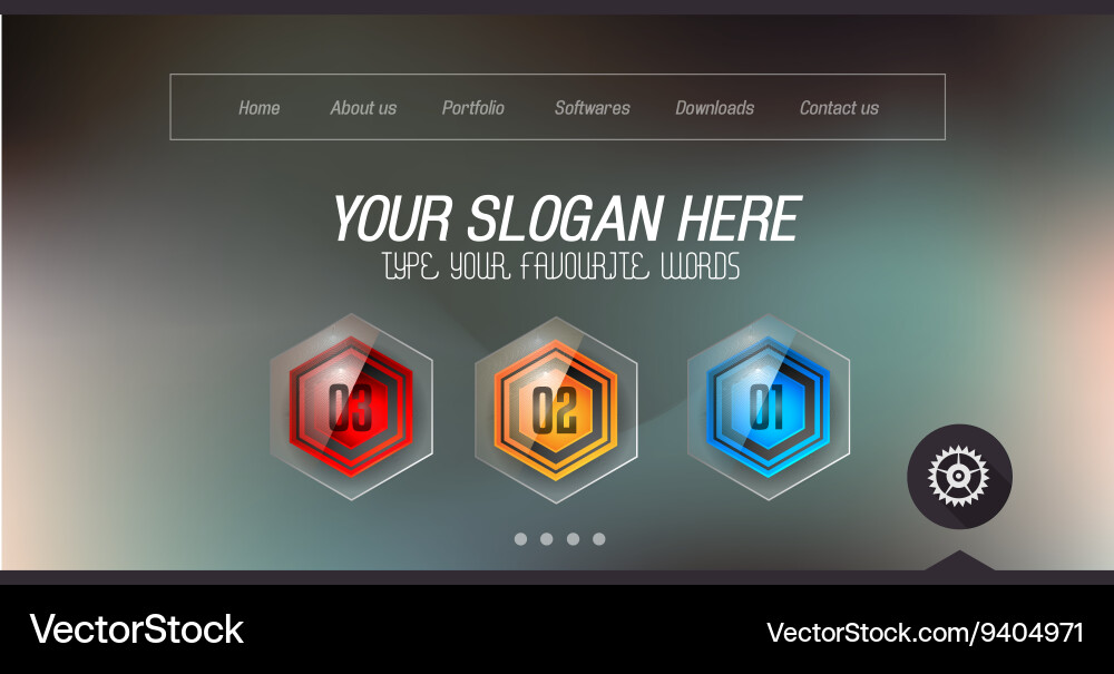 Minimal website home page design with slider vector image
