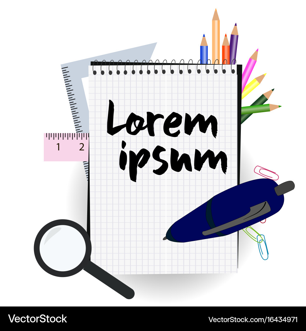 Notebook with pen Vector Image