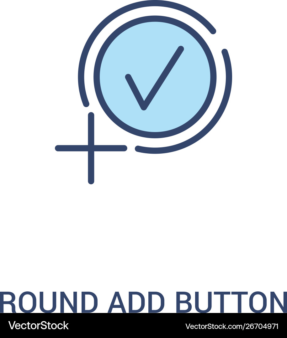 Round add button concept 2 colored icon simple Round add button concept 2 colored icon simple vector image