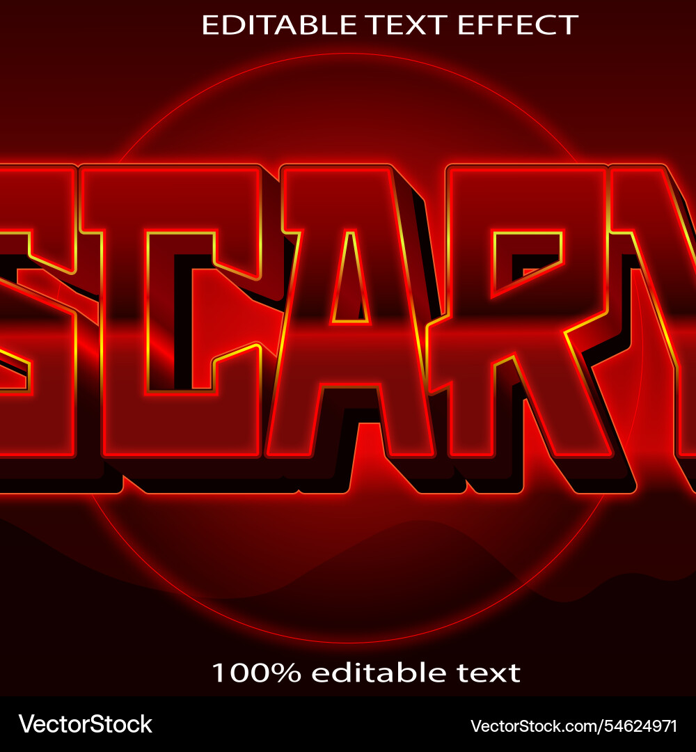 Scary editable text effect 3d emboss modern style Scary editable text effect 3d emboss modern style vector image