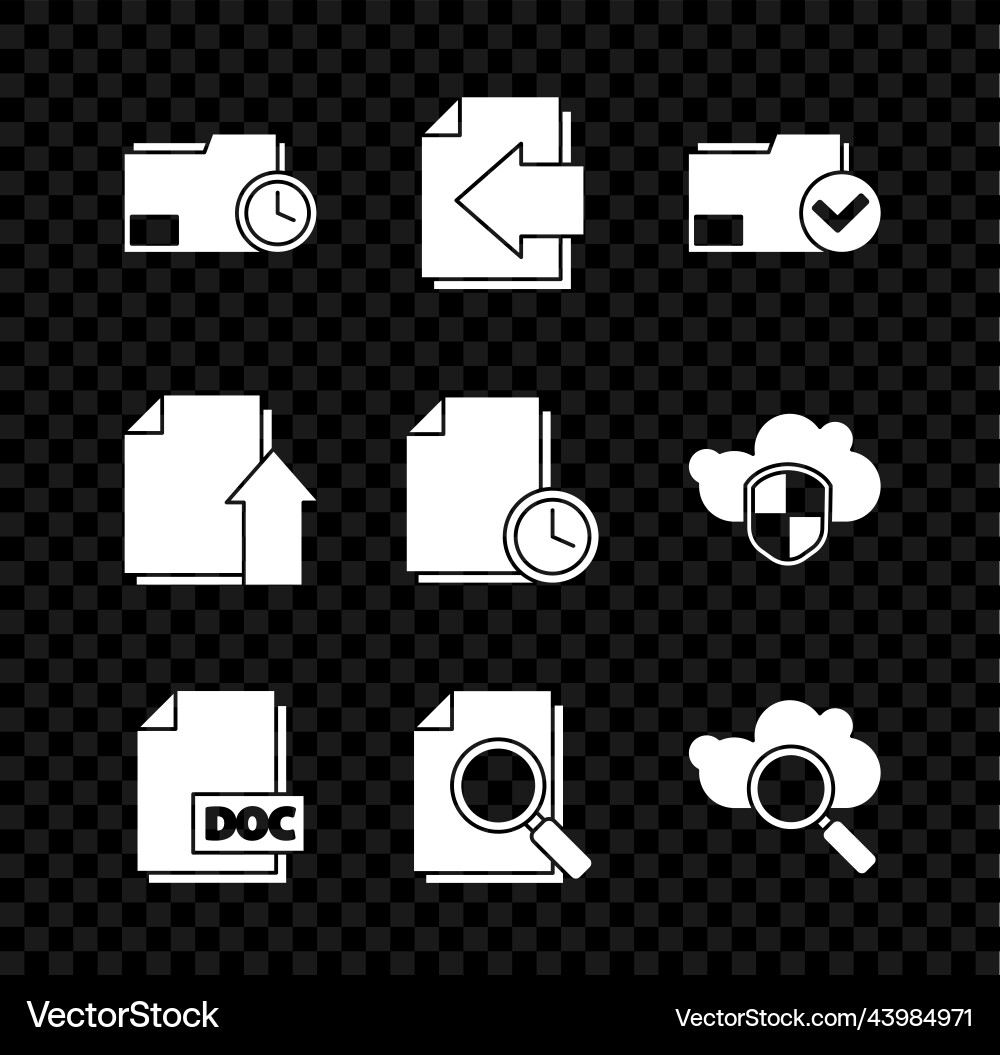 Set document folder with clock next page arrow Set document folder with clock next page arrow vector image