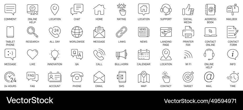 Set of simple contact us icons for web and mobile Set of simple contact us icons for web and mobile Vector Image