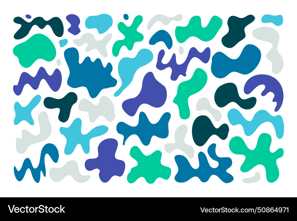 Set random shapes irregular form colorful blobs Vector Image