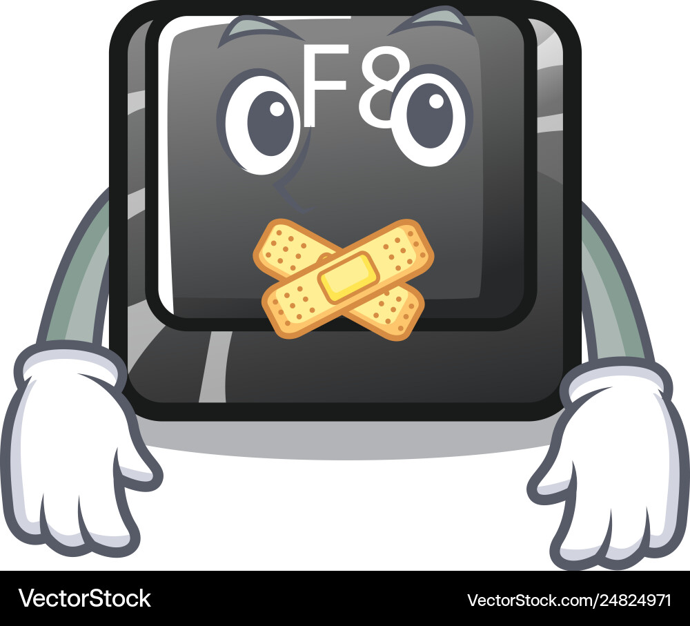 Silent f8 button displayed on cartoon keyboard vector image