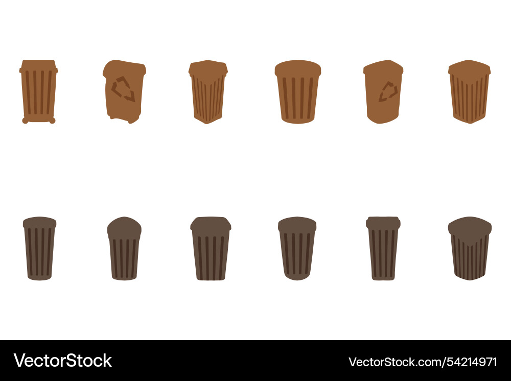 Simple trash can design set Vector Image
