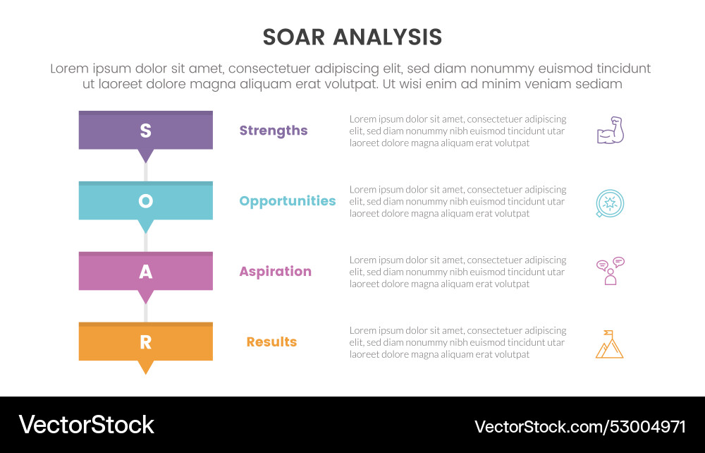 Soar analysis framework infographic Soar analysis framework infographic vector image