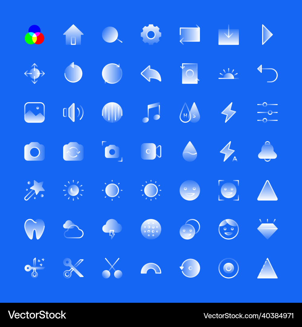 Thin line image editing icons vector image