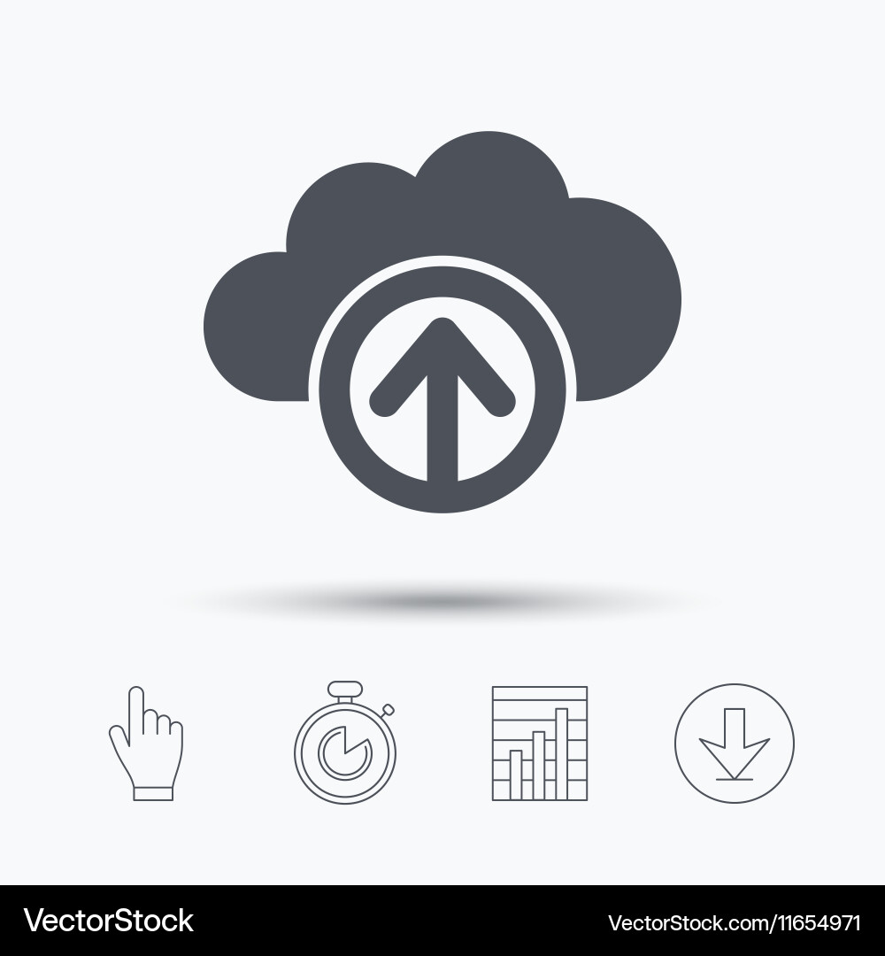 Upload from cloud icon data storage sign Vector Image