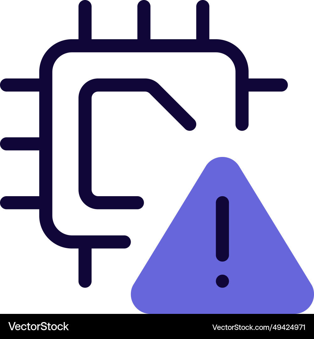 Warning in microchip for preventing data transfer vector image