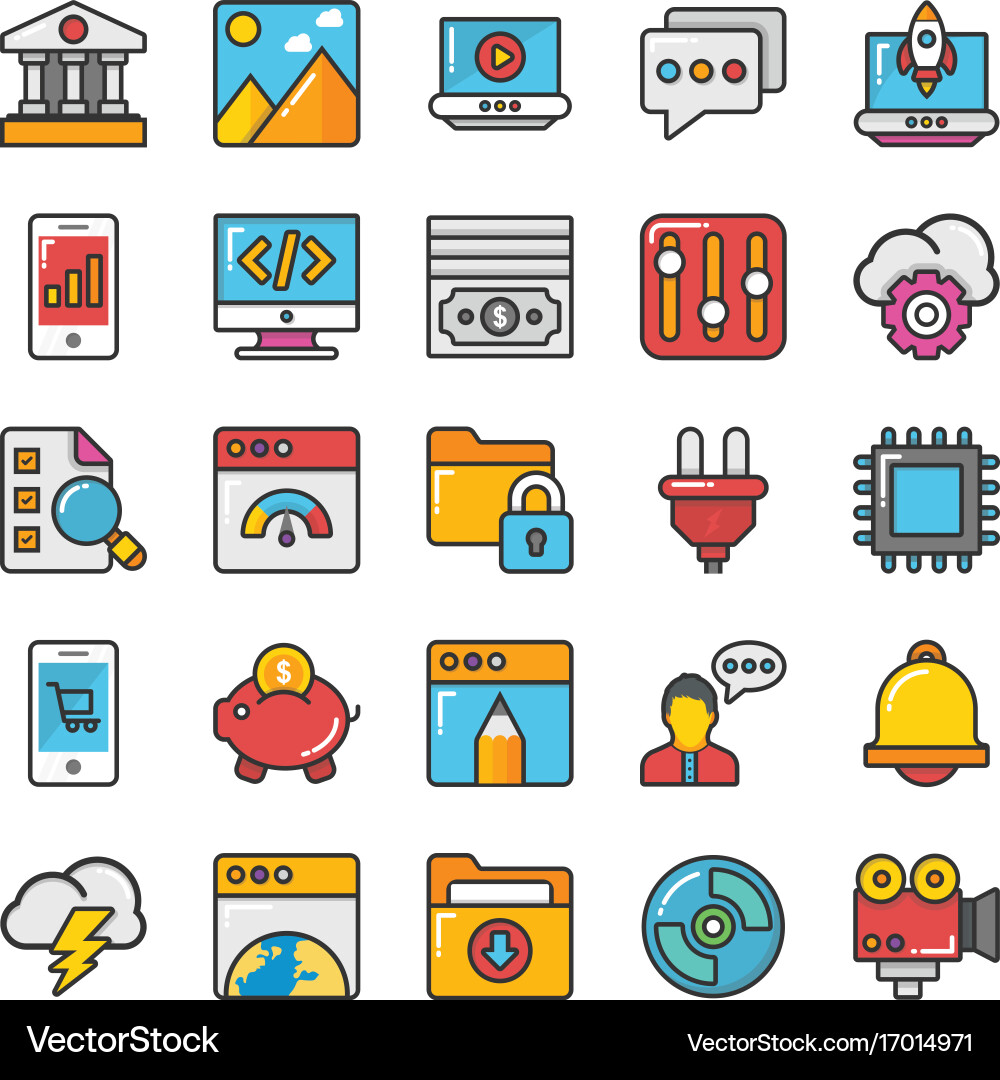 Web design and development icons 5 Vector Image