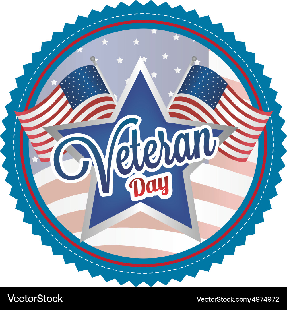 Abstract veteran day object on a white background Vector Image