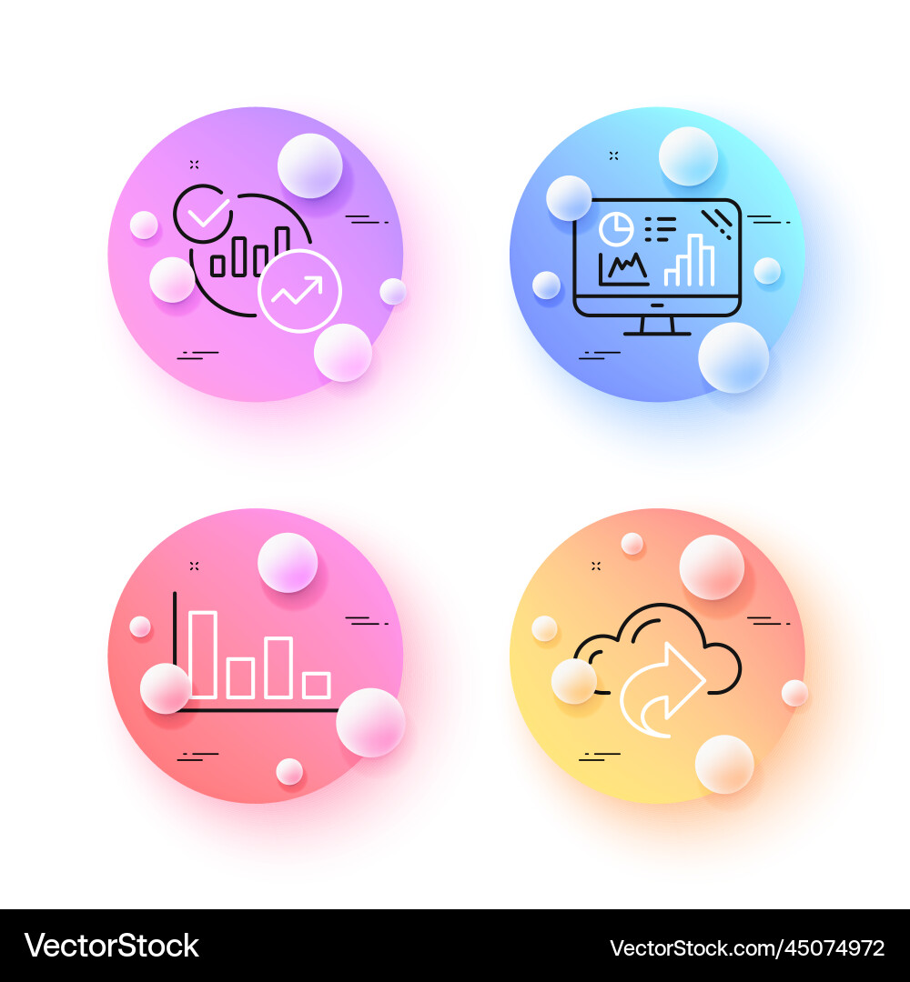 Analytics graph histogram and cloud share minimal vector image