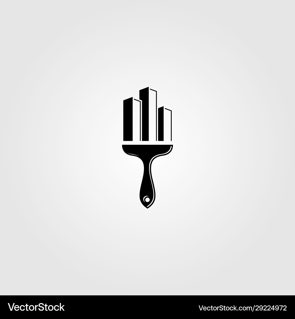 Building brush creative logo design Building brush creative logo design vector image