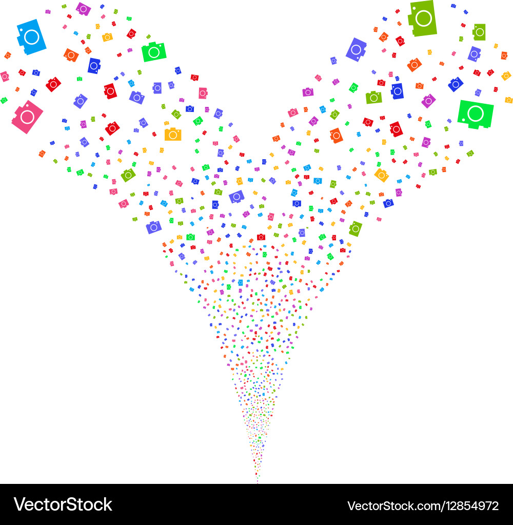 Camera double fireworks stream vector image