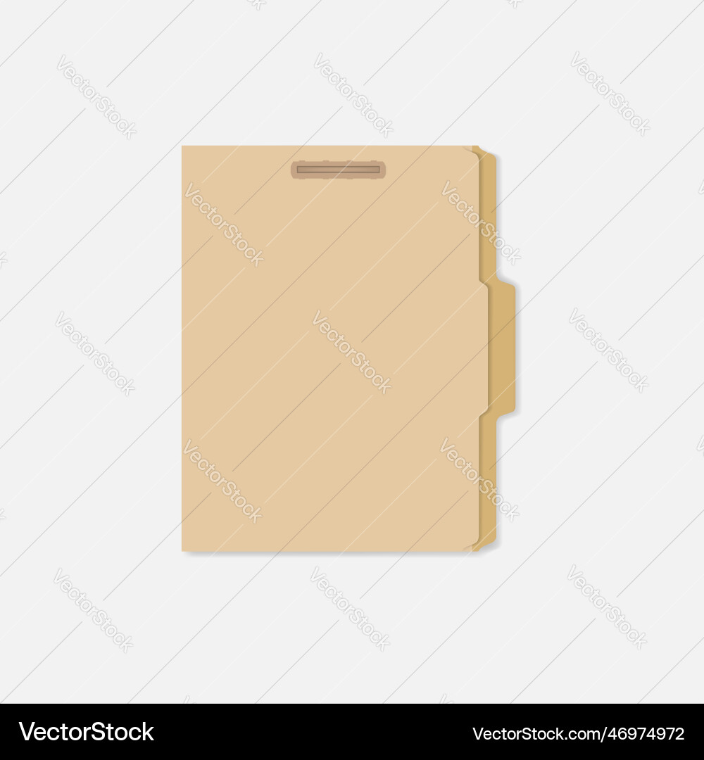 Closed File Folder with Tabbed Fastener vector image