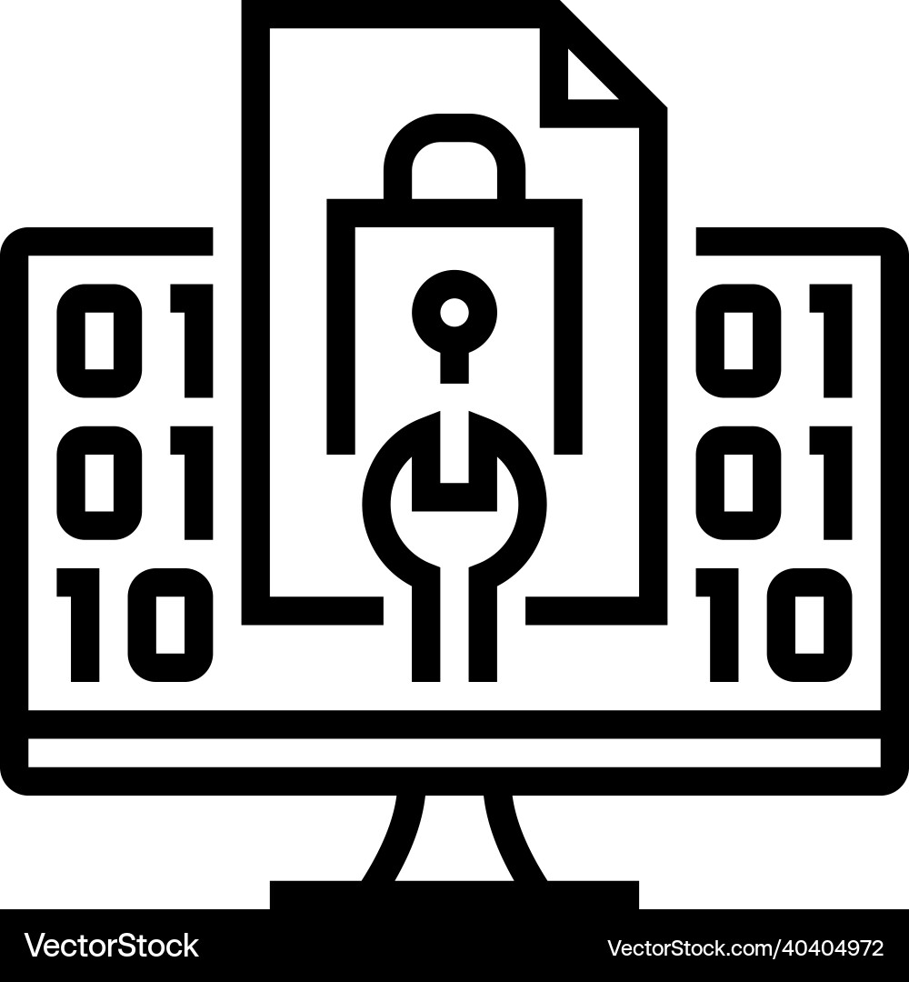 Closed source software line icon Closed source software line icon vector image