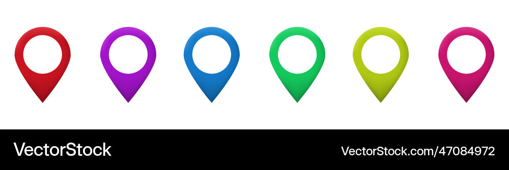 Colored map pin location pointer Colored map pin location pointer vector image