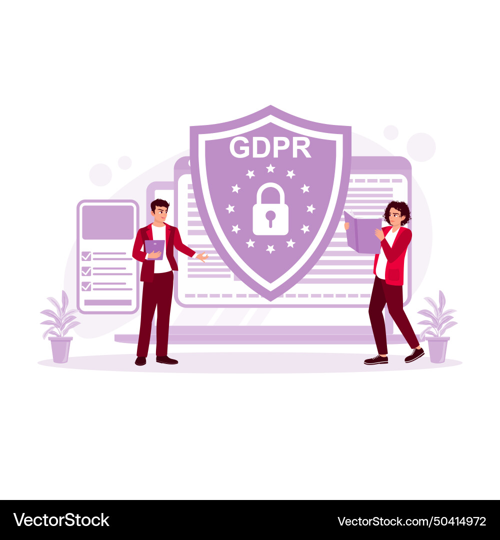 Company it experts protect data information via Vector Image