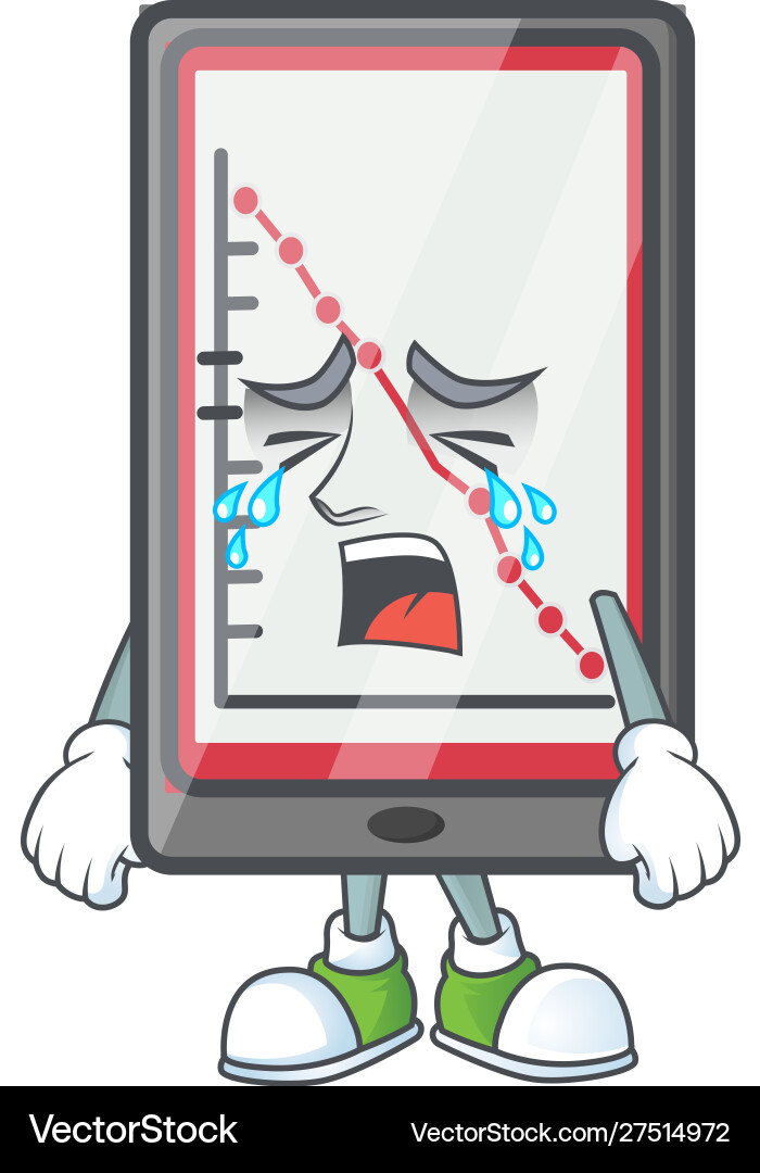 Crying down chart vertical tablet for report vector image
