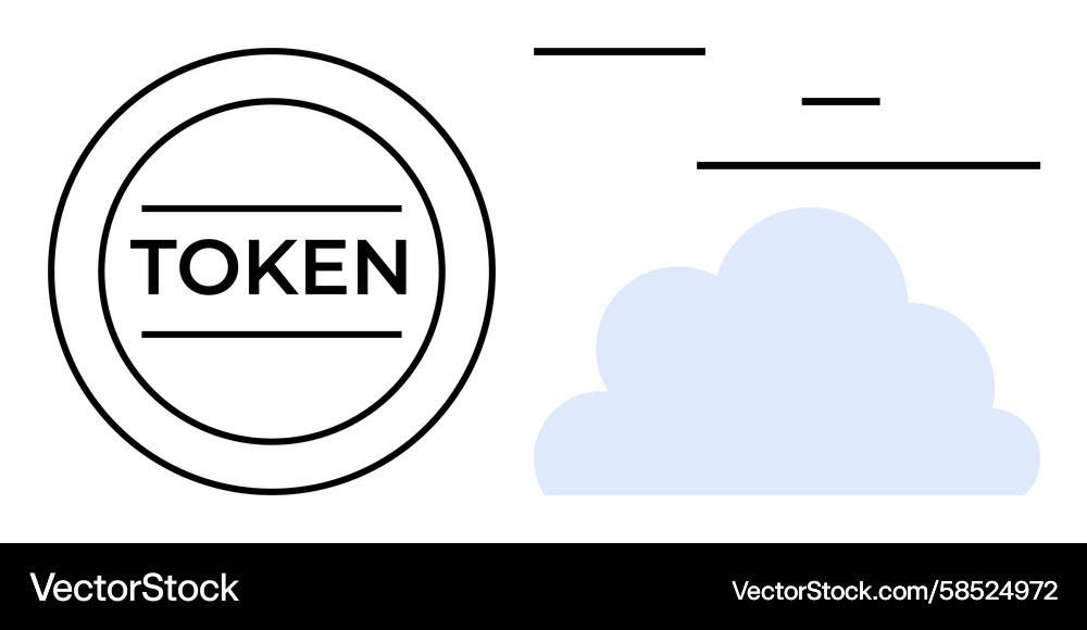 Digital Token with Cloud Connection Vector Image