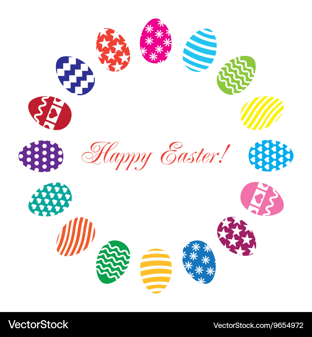 Easter eggs set on a white background Vector Image
