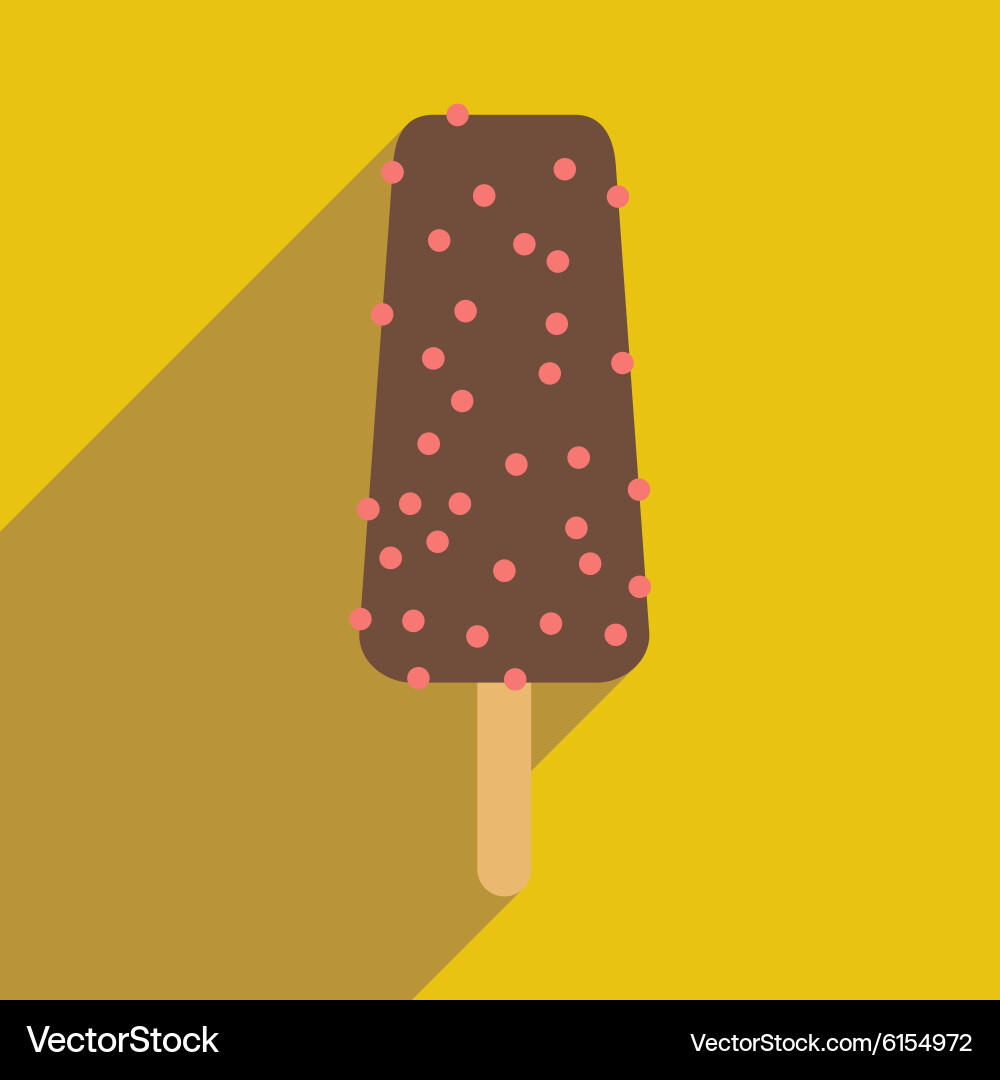 Flat with shadow icon and mobile application ice vector image