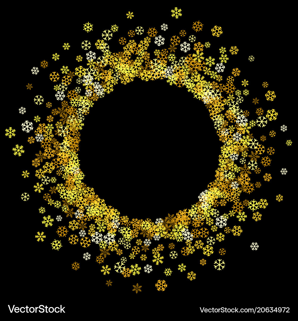 Frame or border of random scatter snowflakes Frame or border of random scatter snowflakes vector image
