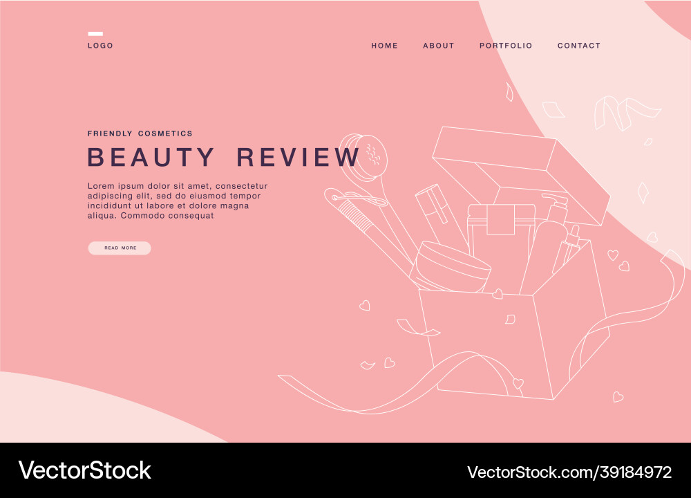 Landing page template for websites with linear Landing page template for websites with linear vector image