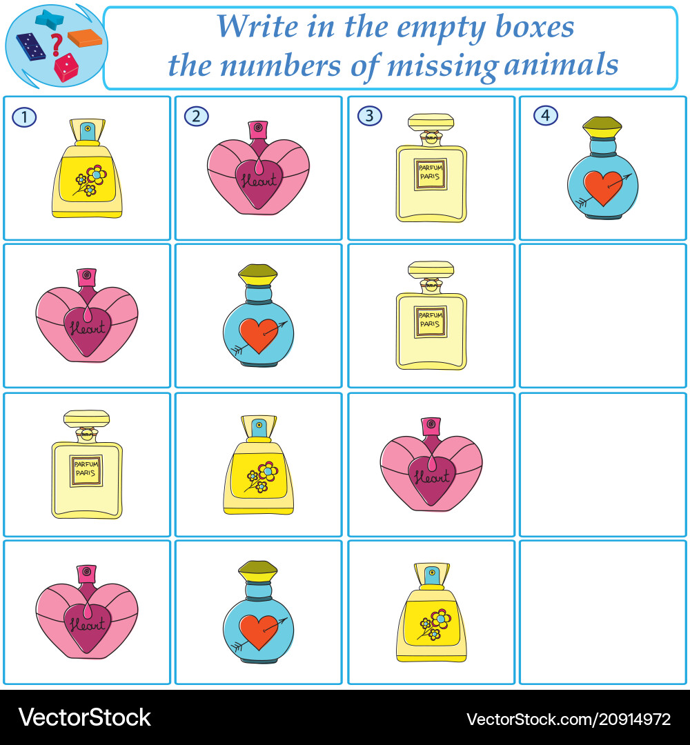 Logical taskfind what images are missing Logical taskfind what images are missing vector image
