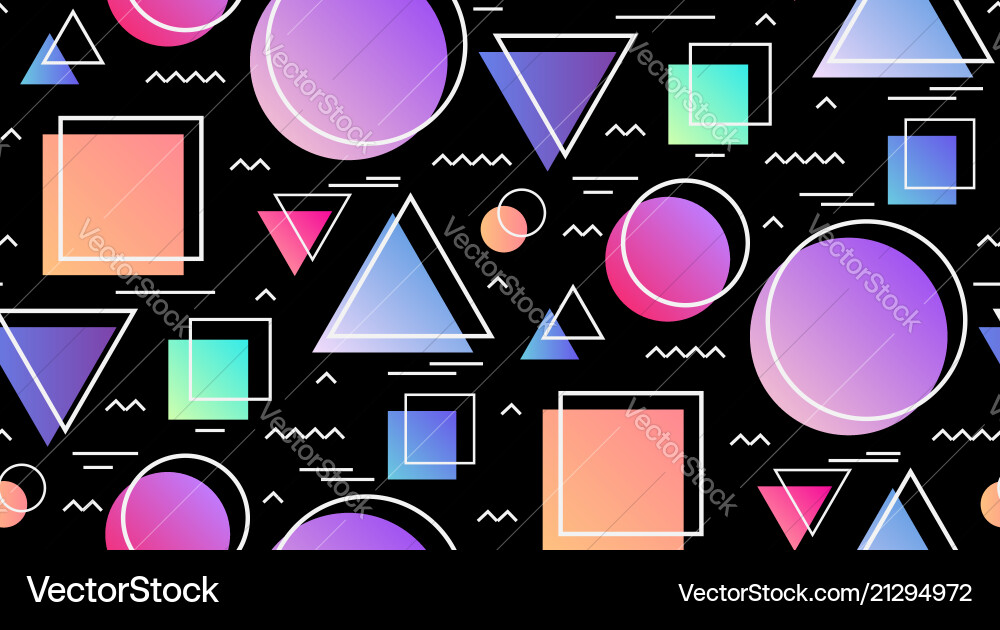 Memphis Style Geometric Pattern vector image