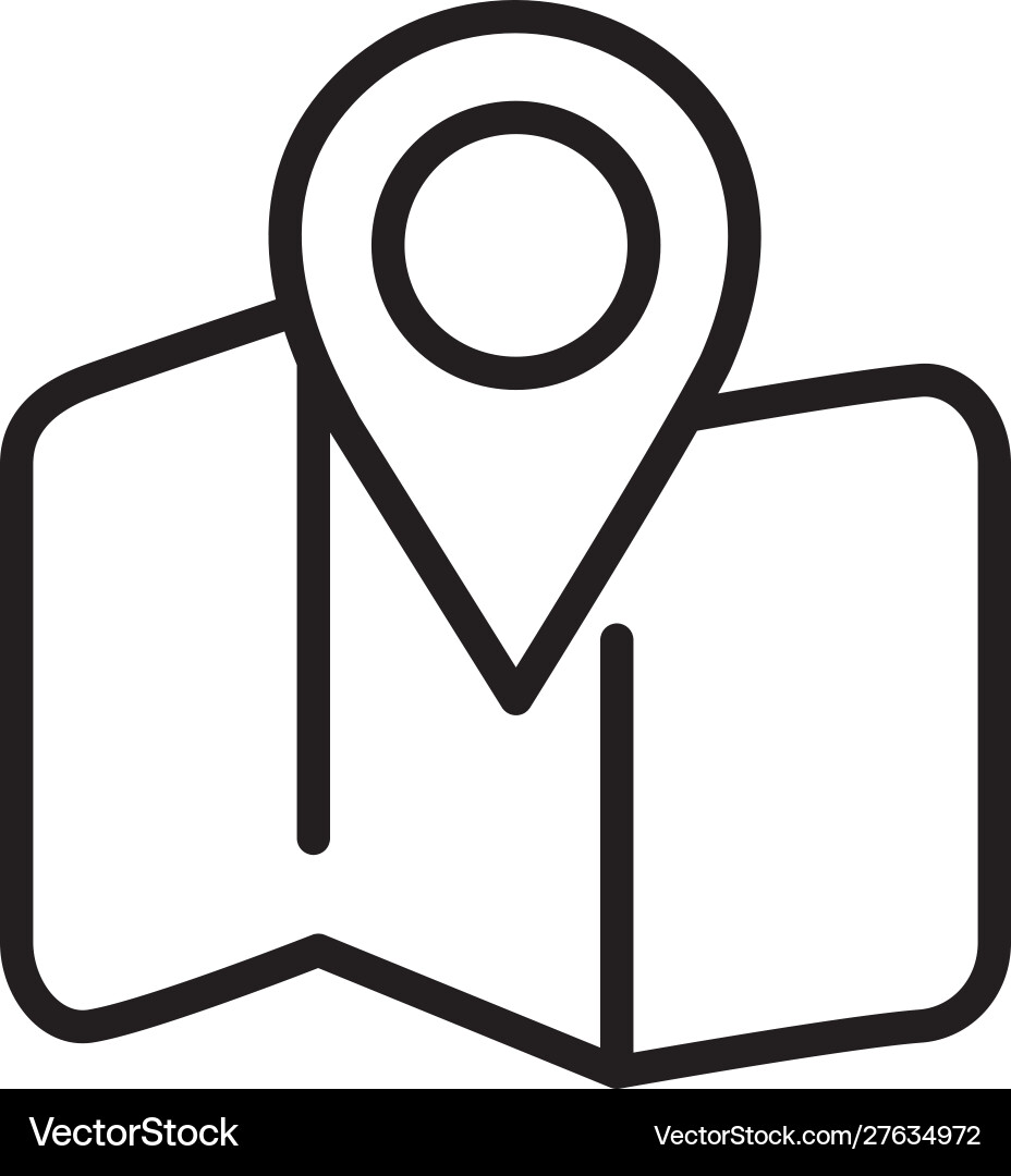 Navigation map pointer delivery icon thick line Vector Image
