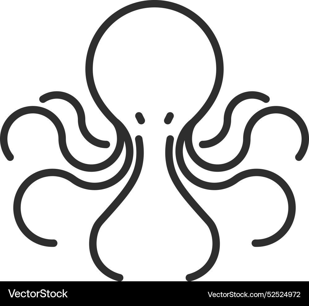 Octopus Linie Symbol Meer Tier unter Wasser Fauna Octopus Linie Symbol Meer Tier unter Wasser Fauna vektorbild