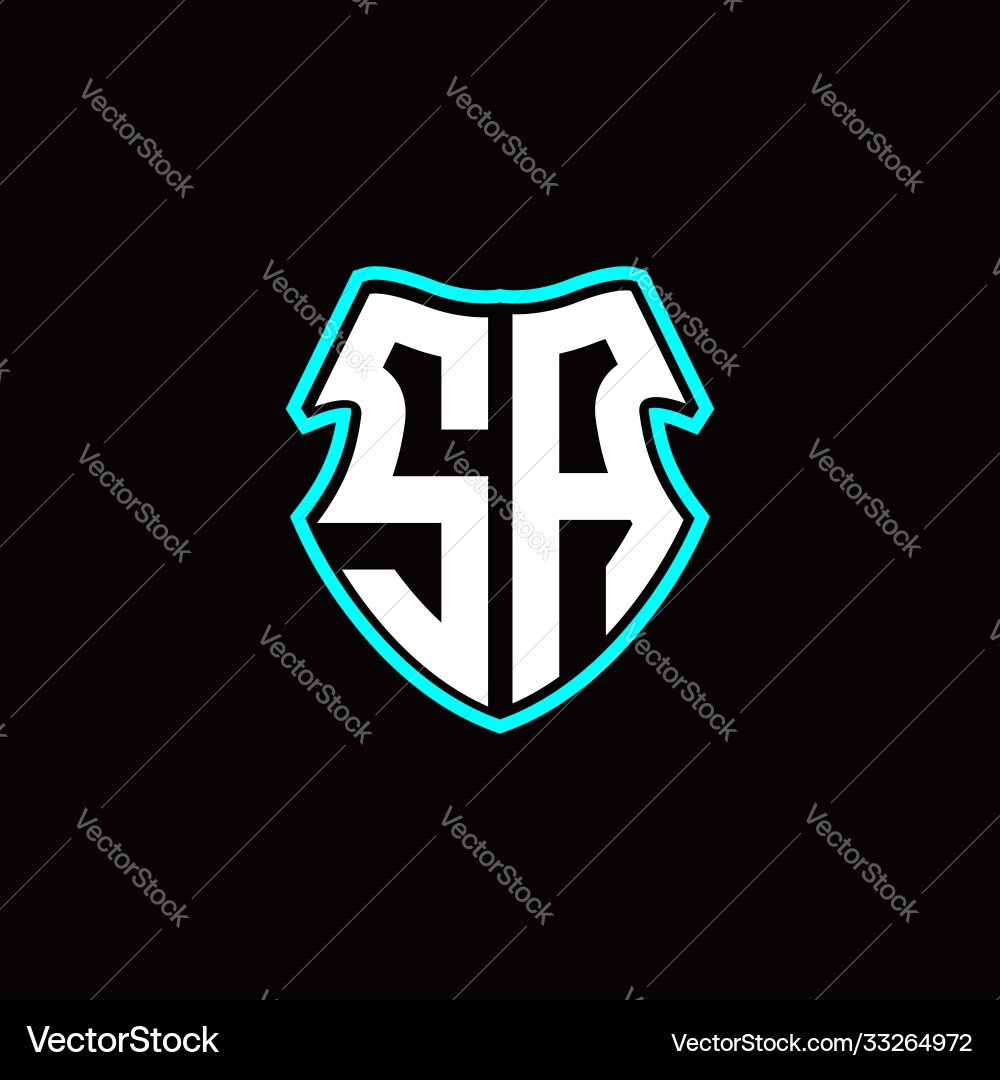 Sa initial logo design with a shield shape Sa initial logo design with a shield shape Vector Image
