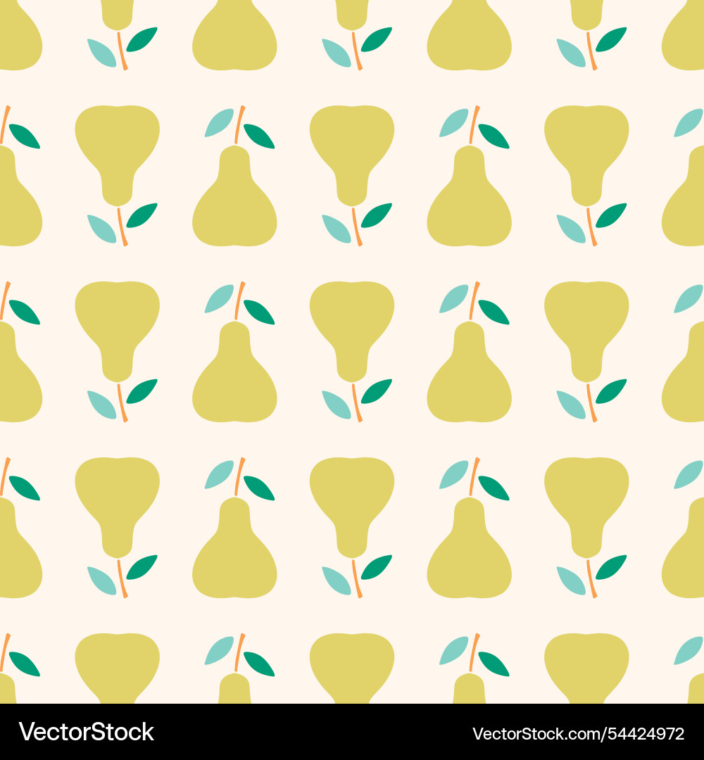 Seamless pear pattern on a light background Vector Image